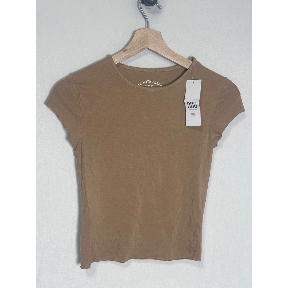 BDG Urban Outfitters Baby Tee Tan Sable Brown Short Sleeve Crew Neck Top Small - Picture 1 of 4
